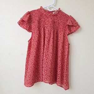 She + Sky Red Floral Top